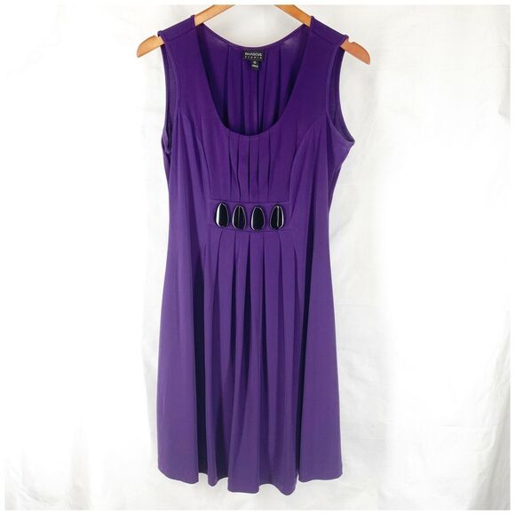 En Focus Studio Dress 10 Purple Stretch Knit Sleeveless Summer Spring Easter - Picture 6 of 8